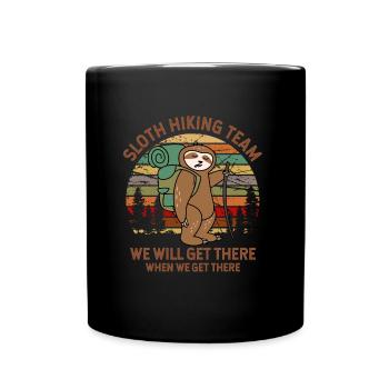 wandern bergsteigen klettern faultier team - Tasse einfarbig - Schwarz - Vorne