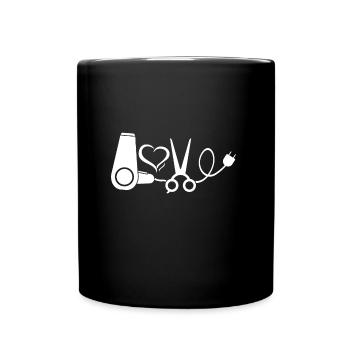 Friseur Frisörin Stylist Friseuse Salon Haare - Tasse einfarbig - Schwarz - Vorne