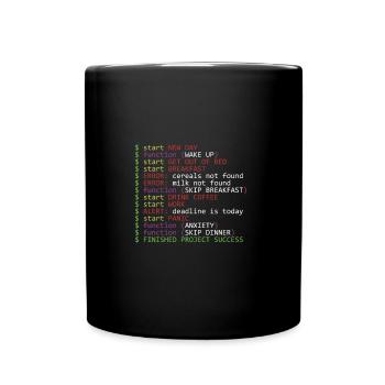 Monday Programmer - Tasse einfarbig - Schwarz - Vorne