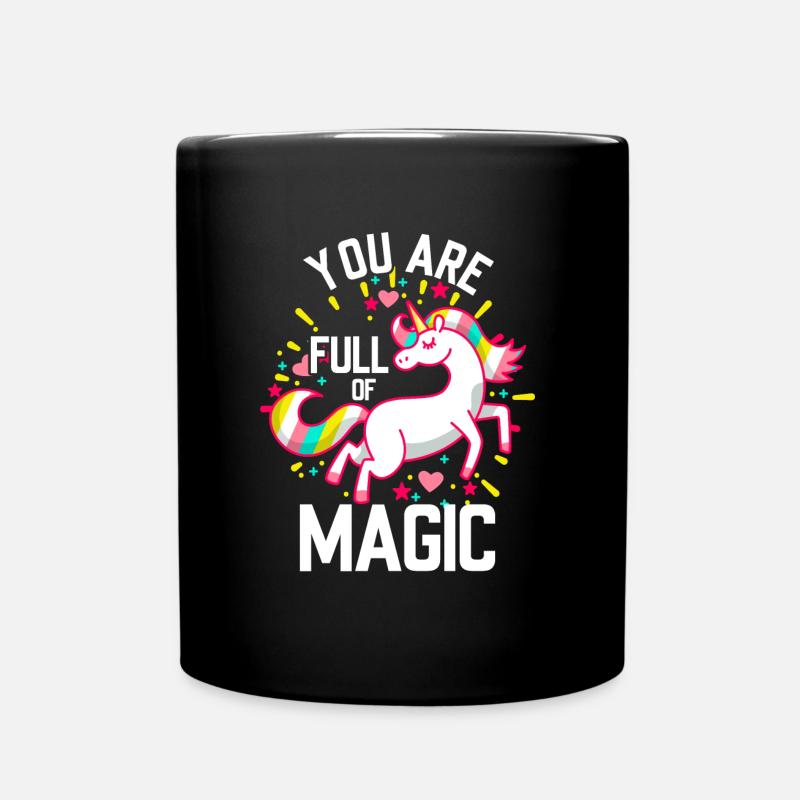 Magisches Einhorn Unicorn Magic - Tasse einfarbig - Schwarz