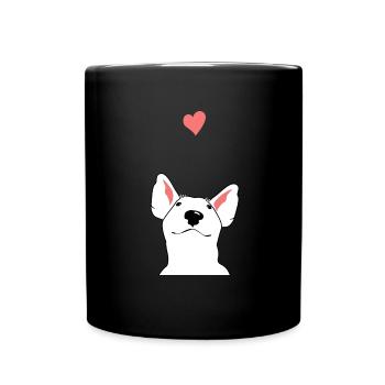 Bullterrier - Tasse einfarbig - Schwarz - Vorne