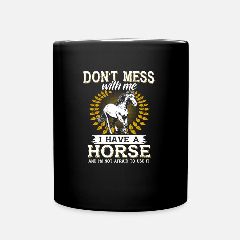 Pferde Reiter Reiten Pferd Pferdesport - Tasse einfarbig - Schwarz