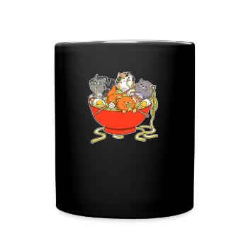 Ramen Kawaii Cat TShirt I Japanese Food Lover - Full Colour Mug - black - Front