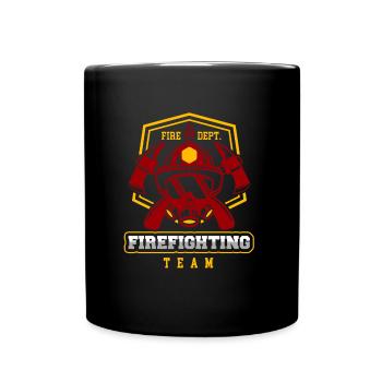 Firefighter's fire department firefighter firefighter - Full Colour Mug - black - Front