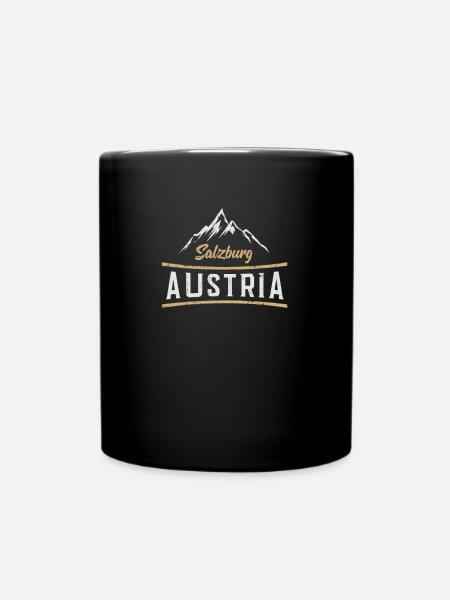 Österreich Salzburg Design | Skiurlaub Grafik - Tasse einfarbig - Schwarz