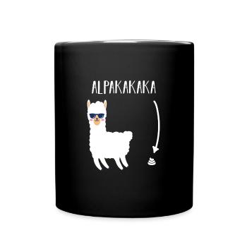 Alpaka Lustig Tierliebhaber Geschenkidee - Tasse einfarbig - Schwarz - Vorne