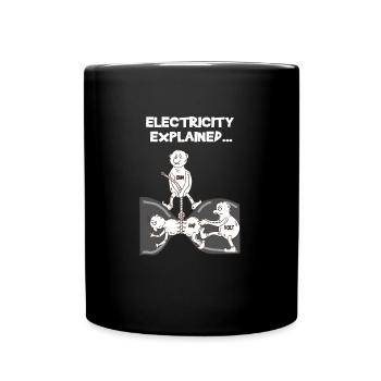 Electrician Electricity Physics Ohm Volt Funny Gift - Full Colour Mug - black - Front