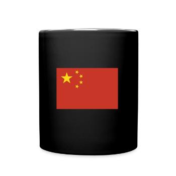 Flagge China, Flagge Chinas, China Flagge, flag - Tasse einfarbig - Schwarz - Vorne