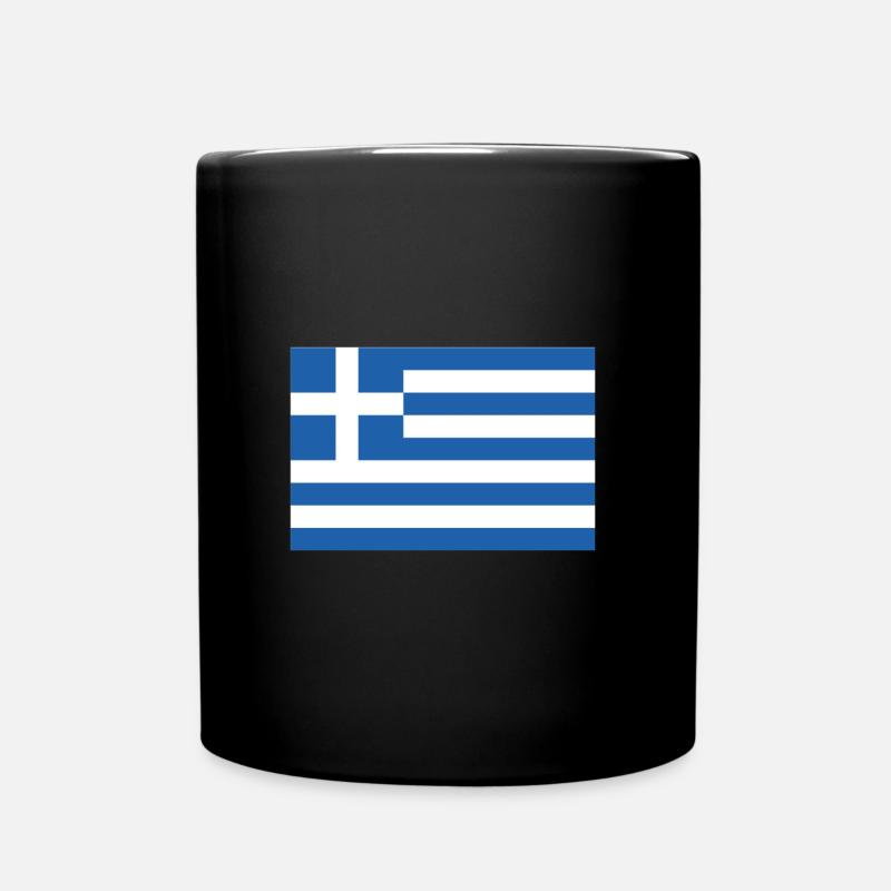 Pavillon grec, drapeau de la Grèce - Mug uni - noir