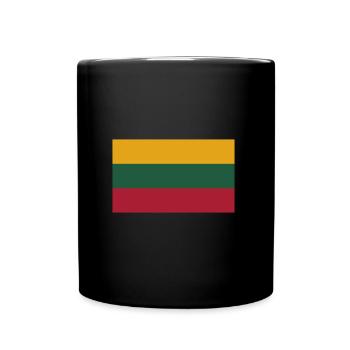 Flagge Litauen Flagge, Flagge Litauens, Lithuania - Tasse einfarbig - Schwarz - Vorne