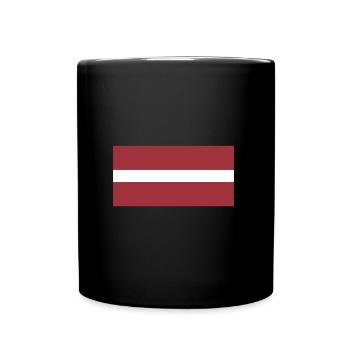 Flag of Latvia, Flag of Latvia, flag of Latvia - Full Colour Mug - black - Front