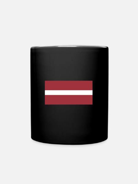 Drapeau Lettonie, drapeau de la Lettonie, drapeau de la Latvia - Mug uni - noir