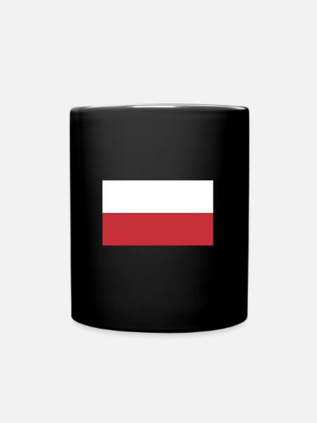 Flagge Polen, Flagge Polens, Flag of Poland - Tasse einfarbig - Schwarz