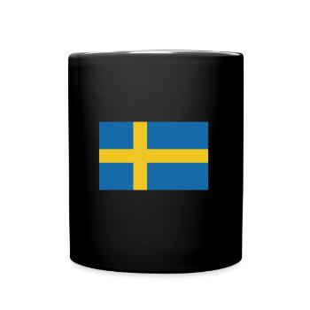 Flagge Schweden Flagge Sweden - Tasse einfarbig - Schwarz - Vorne