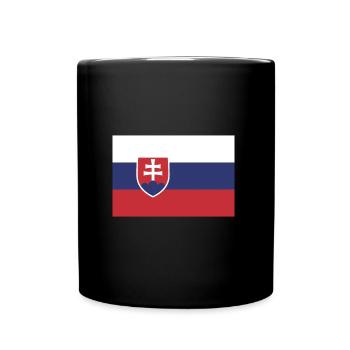 Flagge Slowakei Flagge Slovakia - Tasse einfarbig - Schwarz - Vorne