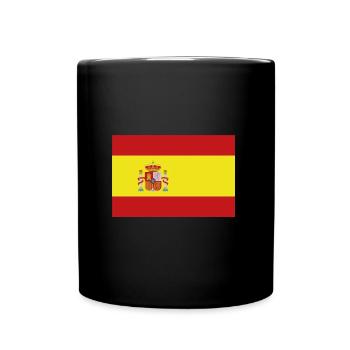 Flag of Spain, Flag of Spain, Spain - Full Colour Mug - black - Front