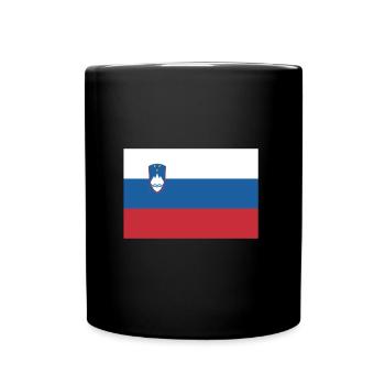 Flagge Slowenien, Flagge Sloweniens, Slovenia - Tasse einfarbig - Schwarz - Vorne