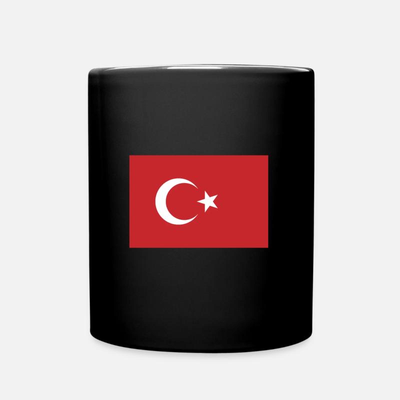 Drapeau de la Turquie, drapeau de la Turquie - Mug uni - noir