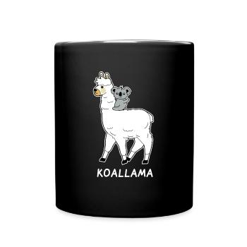 Alpaca Lama Funny Koala Gift - Full Colour Mug - black - Front