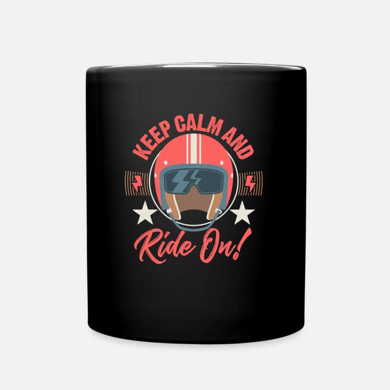 Motorrad Keep Calm and Ride on - Tasse einfarbig - Schwarz