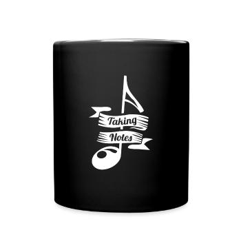 Wortspiel Notizen Machen Noten Tragen Geschenk - Tasse einfarbig - Schwarz - Vorne