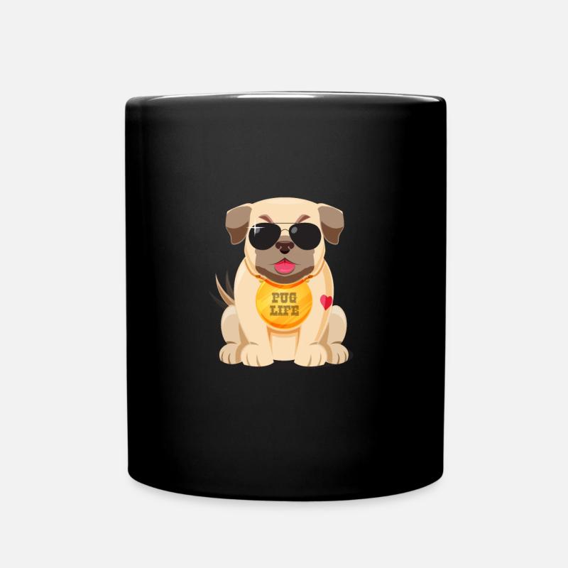 Pug Life - Mops - Tasse einfarbig - Schwarz