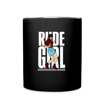 Rude Girl print | 1969 | Trojan Skinhead Clothing - Full Colour Mug - black - Front