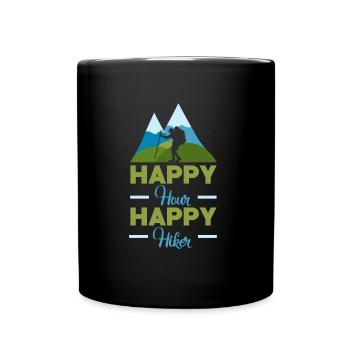 Happy Hike - Tasse einfarbig - Schwarz - Vorne