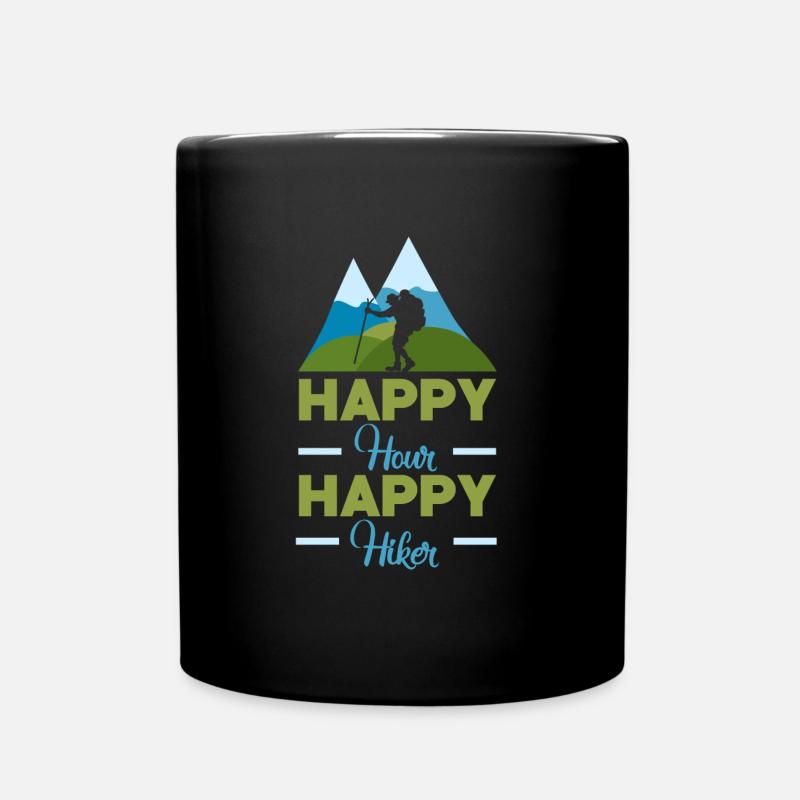 Happy Hike - Tasse einfarbig - Schwarz