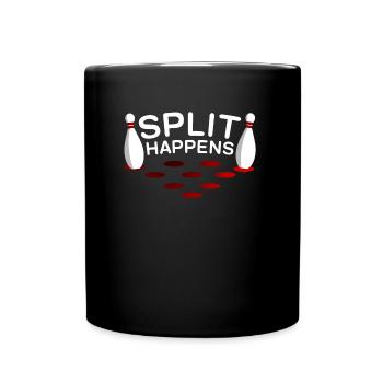 Split happens Bowling Kegeln - Tasse einfarbig - Schwarz - Vorne