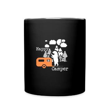 Les campeurs sont des gens heureux - Mug uni - noir - Devant