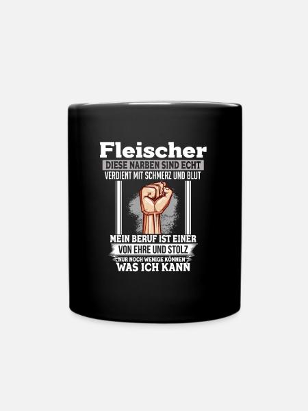 Fleischer Ehre & Stolz Faust - Tasse einfarbig - Schwarz