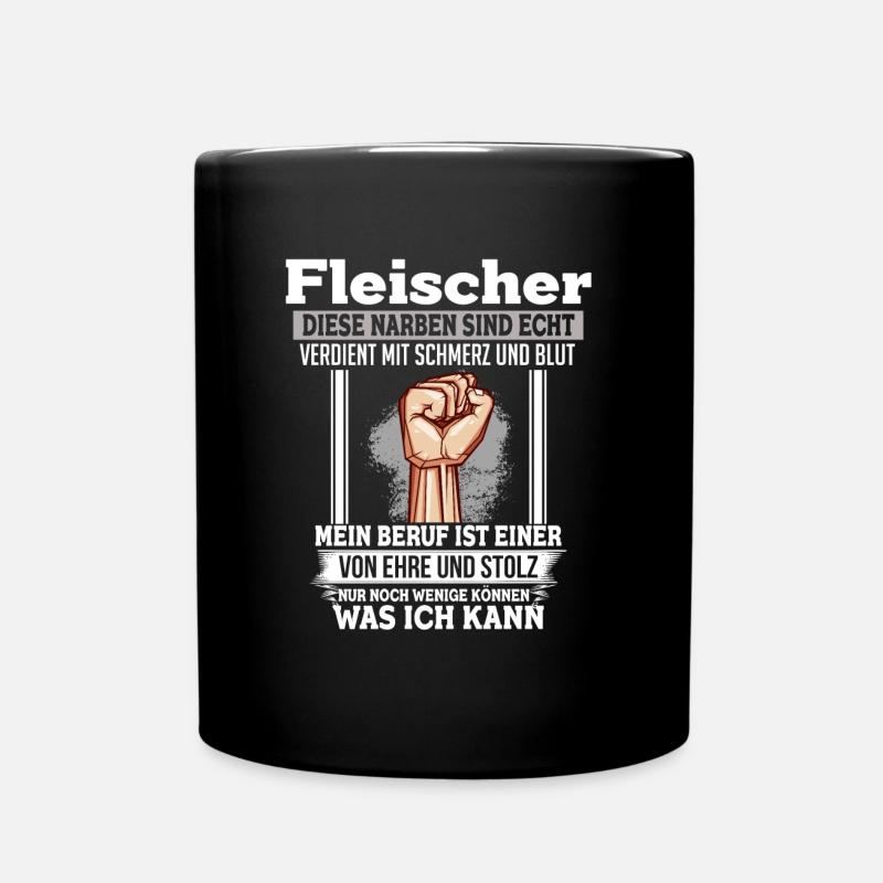 Fleischer Ehre & Stolz Faust - Tasse einfarbig - Schwarz