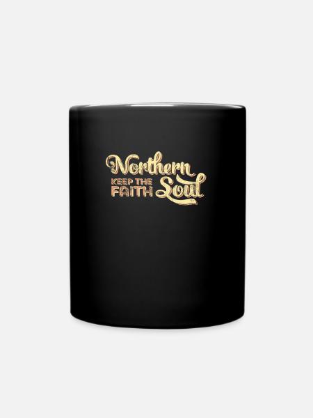 Northern Soul print / Keep The Faith graphic - Full Colour Mug - black