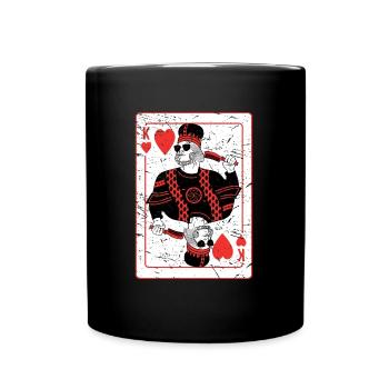 Poker Pokern Kartenspiel Geschenk Casino Karten - Tasse einfarbig - Schwarz - Vorne