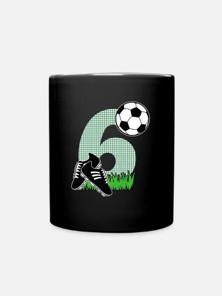 6th birthday gift soccer kids - Full Colour Mug - black
