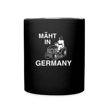Mäht in Germany Gärtner Rasenmäher Garten - Tasse einfarbig - Schwarz - Vorne