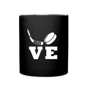 Eishockey Love Eis Hockey - Tasse einfarbig - Schwarz - Vorne