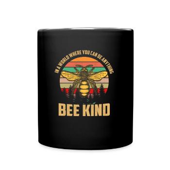 Bee kind Biene Imker Imkerei - Tasse einfarbig - Schwarz - Vorne