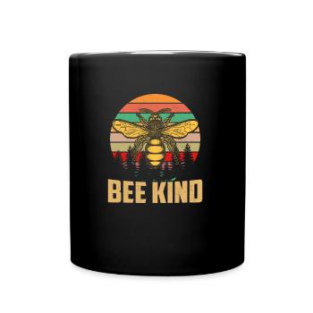 Bee kind Imker Imkerei Biene - Tasse einfarbig - Schwarz - Vorne