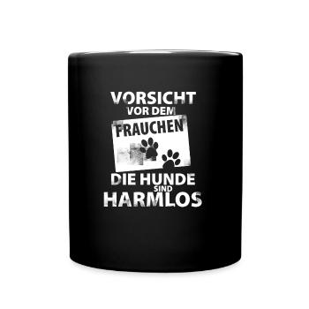 Beware of the mistress the dogs are harmless - Full Colour Mug - black - Front
