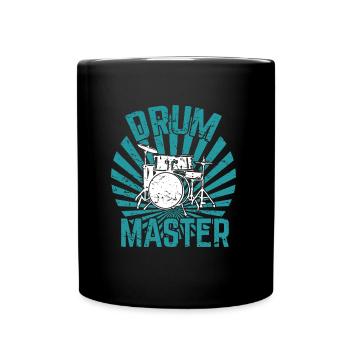 Schlagzeug Schlagzeuger Drummer Percussion - Tasse einfarbig - Schwarz - Vorne