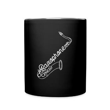 Saxophon Saxofon Geschenk - Tasse einfarbig - Schwarz - Vorne