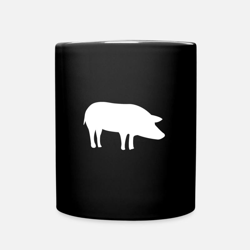 Schwein - Tasse einfarbig - Schwarz