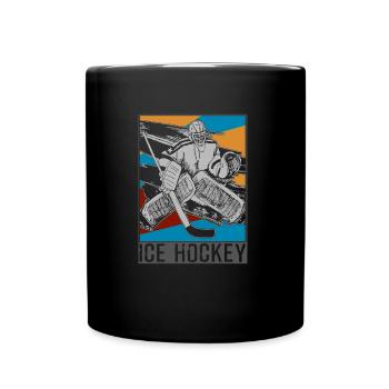Ice Hockey Puck Eishockey - Tasse einfarbig - Schwarz - Vorne