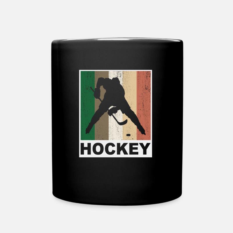 Retro Vintage Eishocke Spieler - Tasse einfarbig - Schwarz