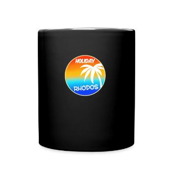 Rhodos Holiday Design bunt - Tasse einfarbig - Schwarz - Vorne