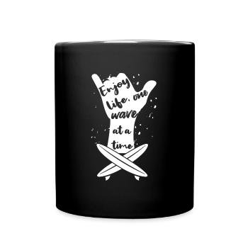 Surfing - Tasse einfarbig - Schwarz - Vorne