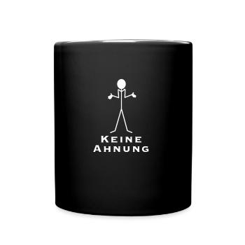 Strichmännchen Keine Ahnung - Tasse einfarbig - Schwarz - Vorne