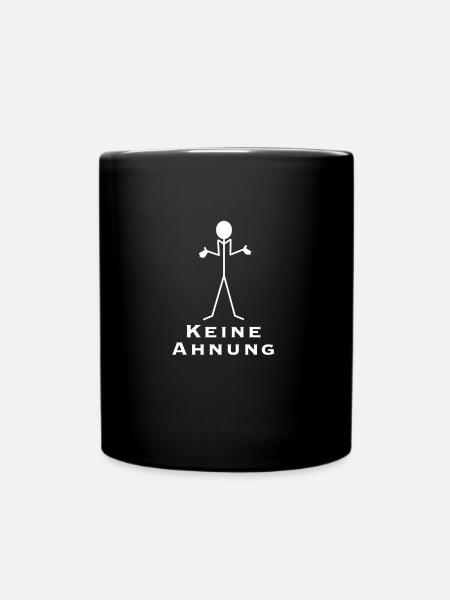 Strichmännchen Keine Ahnung - Tasse einfarbig - Schwarz